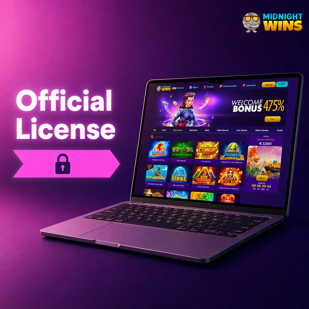 Midnight Wins UK Gambling Commission remote gambling licence, Account Number 39172, issued 2023